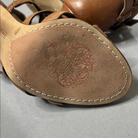 Vince Camuto BrownโStrappy Heels with Gold Accents | 7.5 | (1517) - Picture 12 of 13